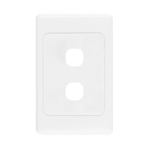 Iluma 2 Gang Light Switch Cover Plate Only White