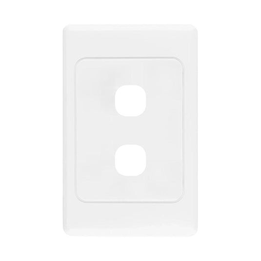 Iluma 2 Gang Light Switch Cover Plate Only White