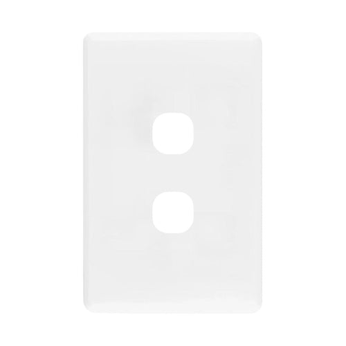 Iluma 2 Gang Light Switch Cover Plate Only White