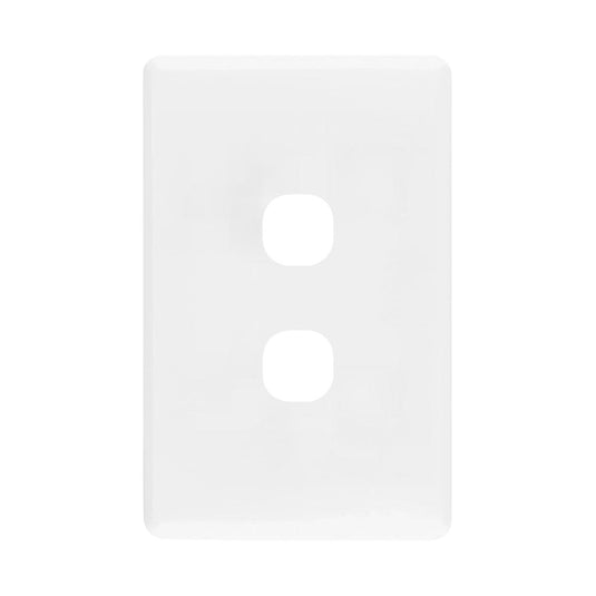 Iluma 2 Gang Light Switch Cover Plate Only White