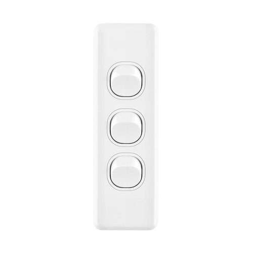 Iluma 3 Gang Architrave Light Switch White