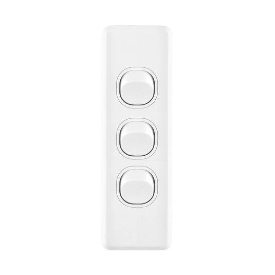 Iluma 3 Gang Architrave Light Switch White