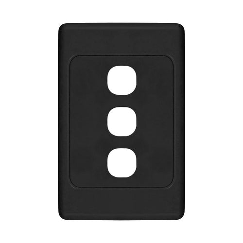 Iluma 3 Gang Light Switch Cover Plate Only Black
