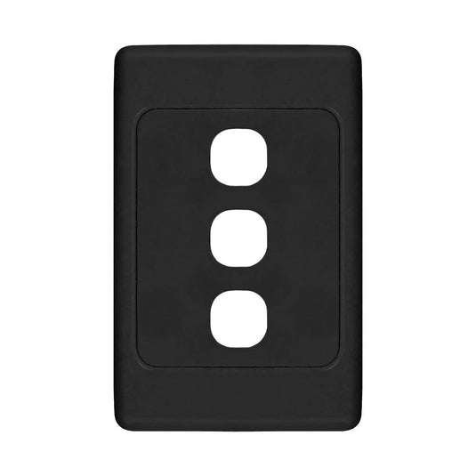 Iluma 3 Gang Light Switch Cover Plate Only Black