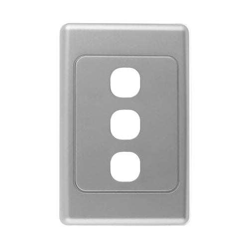 Iluma 3 Gang Light Switch Cover Plate Only Silver
