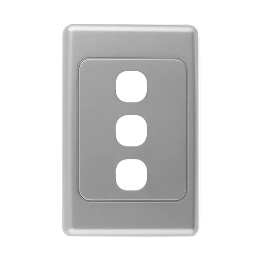 Iluma 3 Gang Light Switch Cover Plate Only Silver