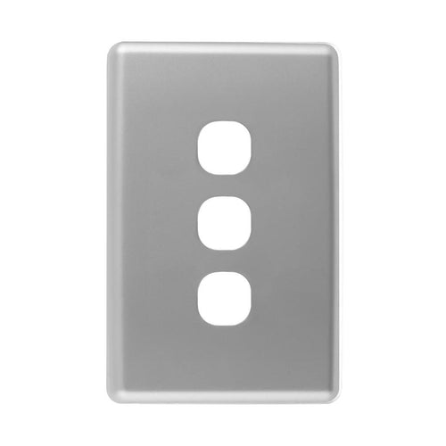 Iluma 3 Gang Light Switch Cover Plate Only Silver