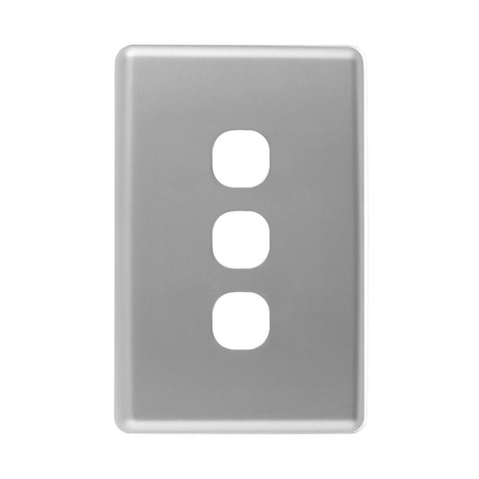 Iluma 3 Gang Light Switch Cover Plate Only Silver