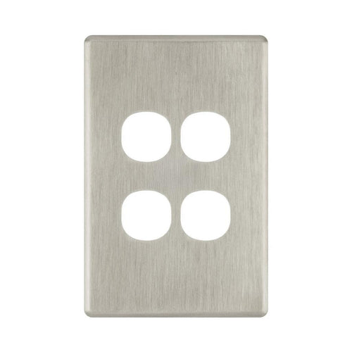 Iluma 4 Gang Light Switch Cover Plate Only Brushed Metal