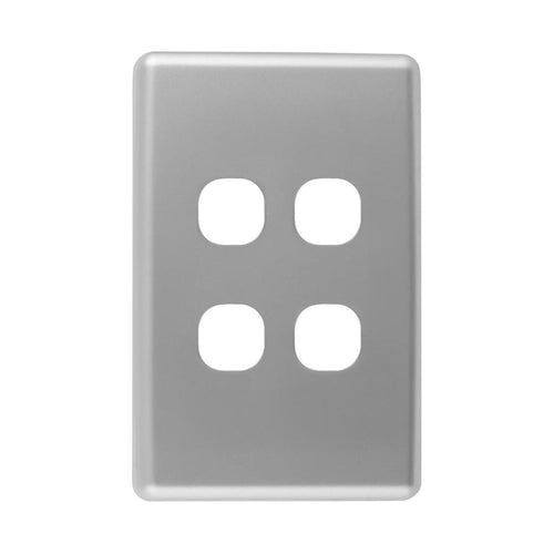 Iluma 4 Gang Light Switch Cover Plate Only Silver