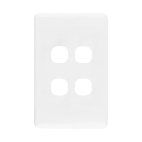 Iluma 4 Gang Light Switch Cover Plate Only White