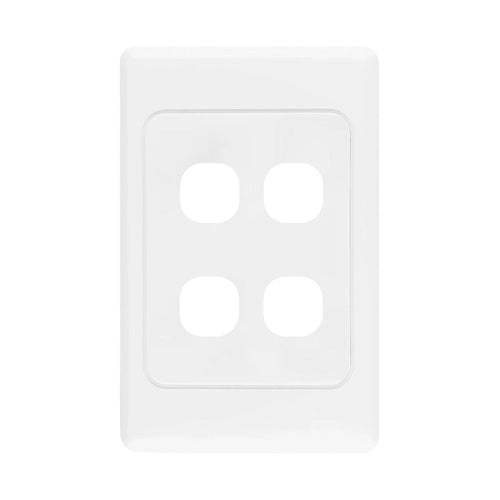 Iluma 4 Gang Light Switch Cover Plate Only White