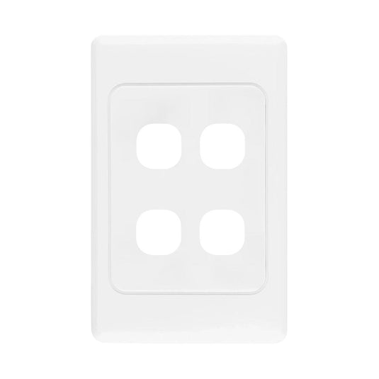 Iluma 4 Gang Light Switch Cover Plate Only White