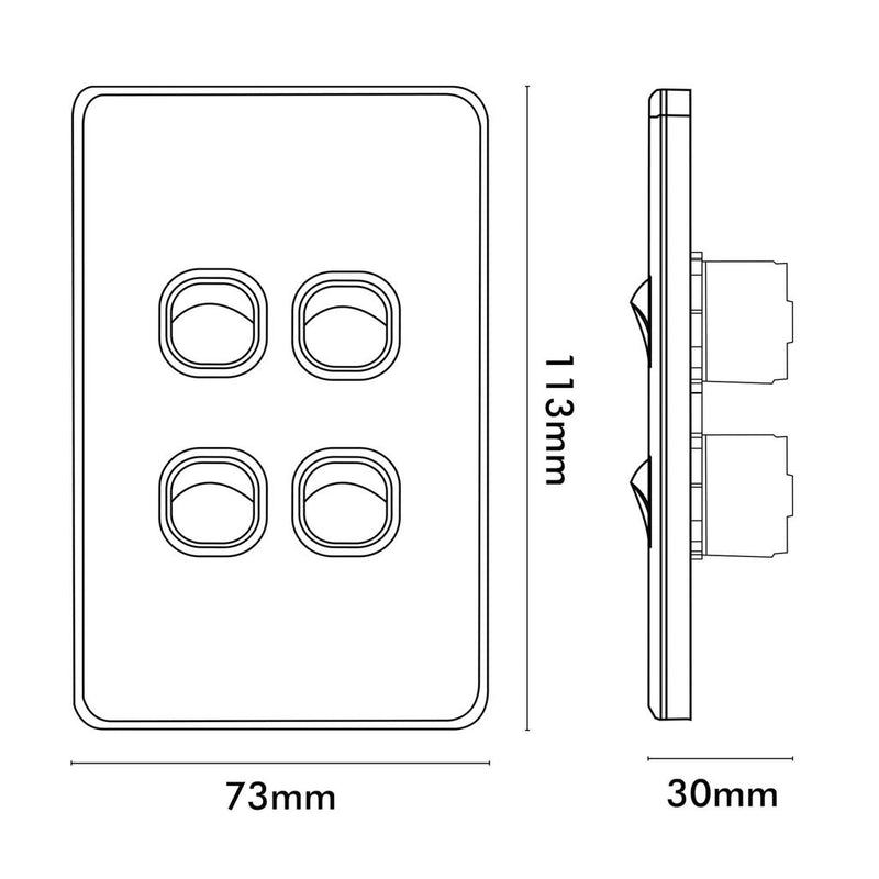 Load image into Gallery viewer, Iluma 4 Gang Vertical Light Switch White
