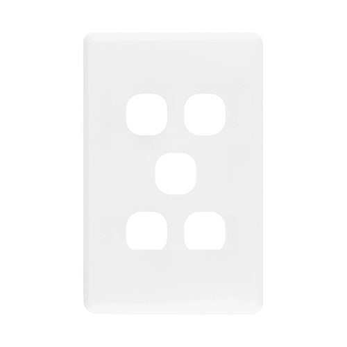Iluma 5 Gang Light Switch Cover Plate Only White