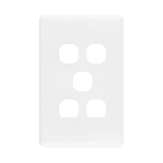 Iluma 5 Gang Light Switch Cover Plate Only White