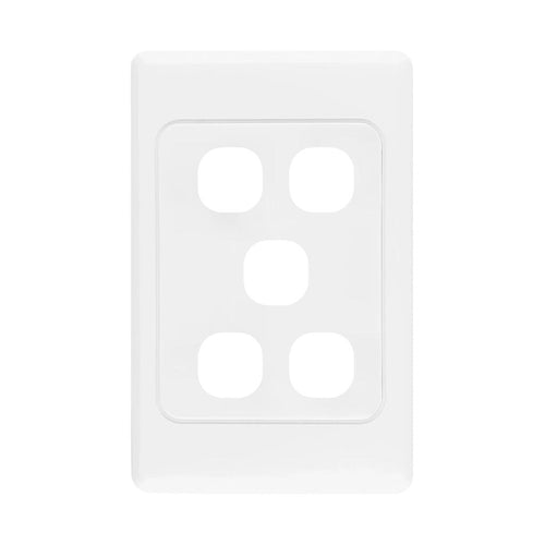 Iluma 5 Gang Light Switch Cover Plate Only White