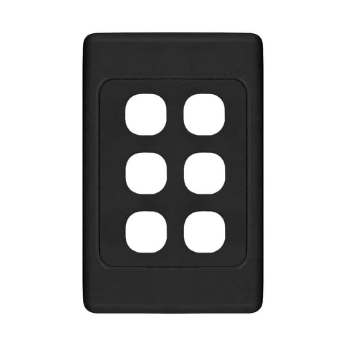 Iluma 6 Gang Light Switch Cover Plate Only Black