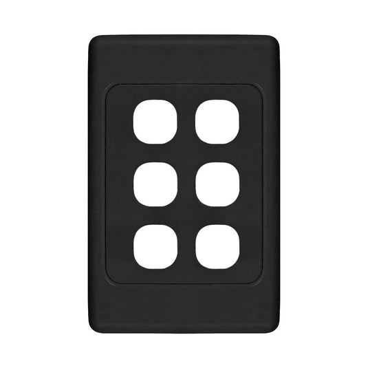 Iluma 6 Gang Light Switch Cover Plate Only Black