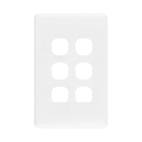 Iluma 6 Gang Light Switch Cover Plate Only White