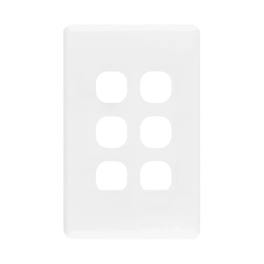 Iluma 6 Gang Light Switch Cover Plate Only White
