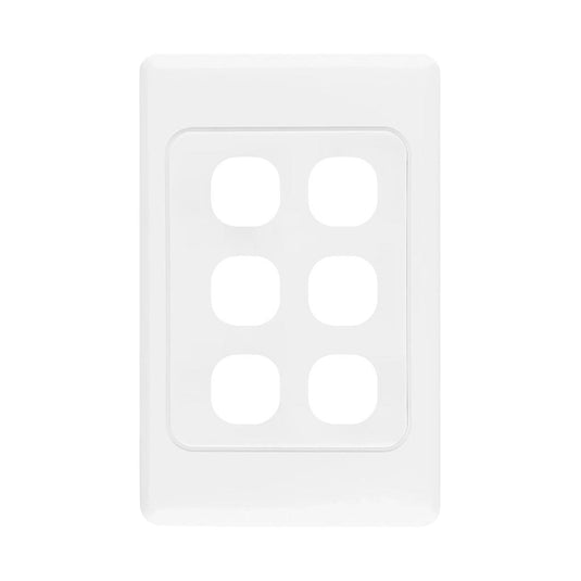 Iluma 6 Gang Light Switch Cover Plate Only White