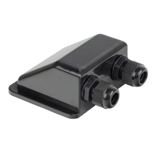 Iluma Double Cable Entry Junction Housing Box Gland for Solar Panel Wiring Black