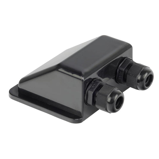 Iluma Double Cable Entry Junction Housing Box Gland for Solar Panel Wiring Black