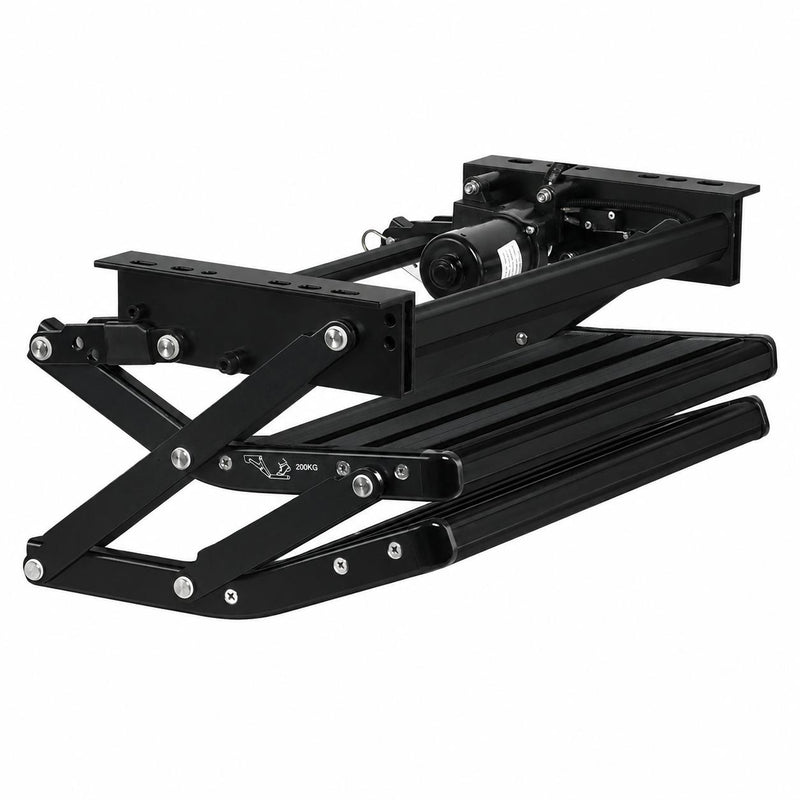 Load image into Gallery viewer, Iluma Double Electric Aluminium Step Inc Amber LED Light Black
