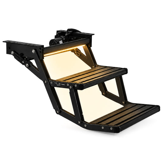 Iluma Double Electric Aluminium Step Inc Amber LED Light Black