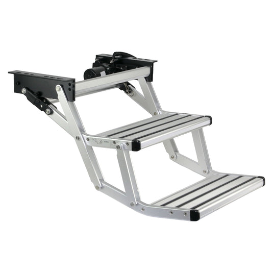 Iluma Double Electric Aluminium Step Inc Amber LED Light Silver