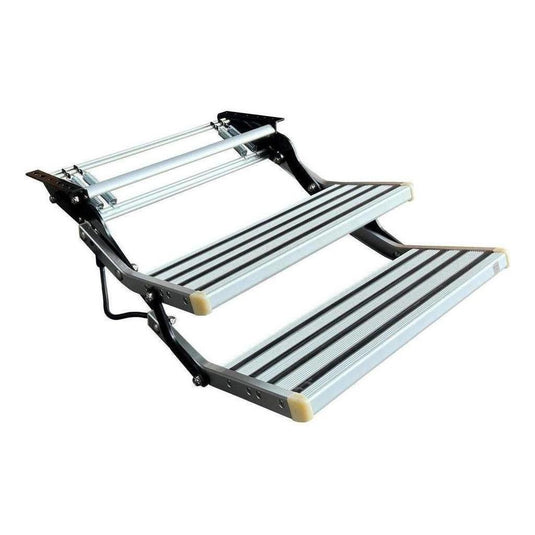 Iluma Double Manual Pull Out Aluminium Step Silver With LED Light