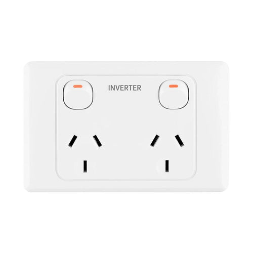 Iluma Double Pole 10A Double GPO PowerPoint Inverter Print White