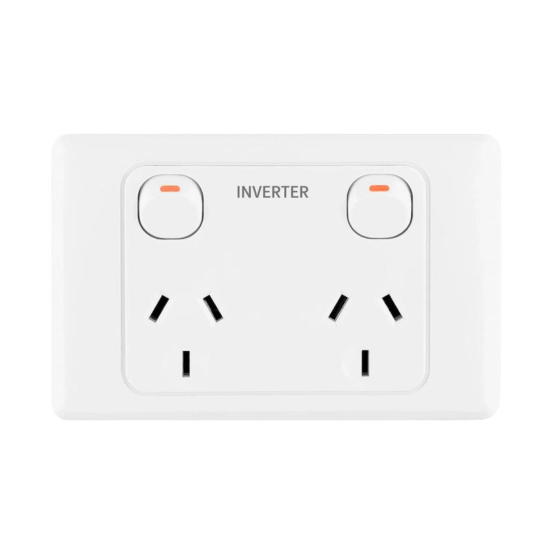 Load image into Gallery viewer, Iluma Double Pole 10A Double GPO PowerPoint Inverter Print White
