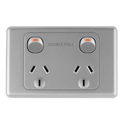 Iluma Double Pole 10A Double GPO PowerPoint Silver – Caravan and ...