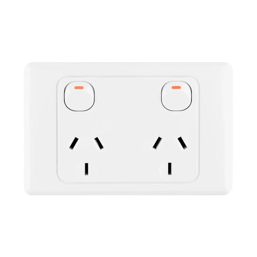 Iluma Double Pole 10A Double GPO PowerPoint White