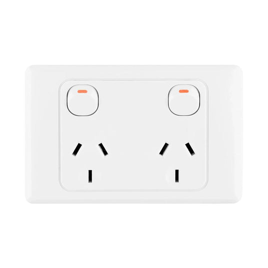 Iluma Double Pole 10A Double GPO PowerPoint White
