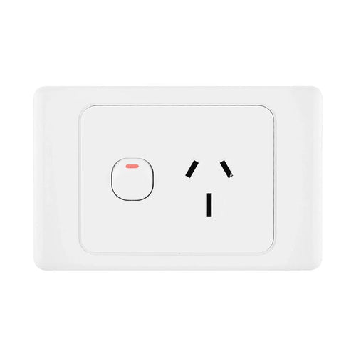 Iluma Double Pole 10A Single GPO PowerPoint White