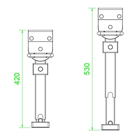 Iluma Drop Down Stabilizer leg Corner Steadies 420mm Black