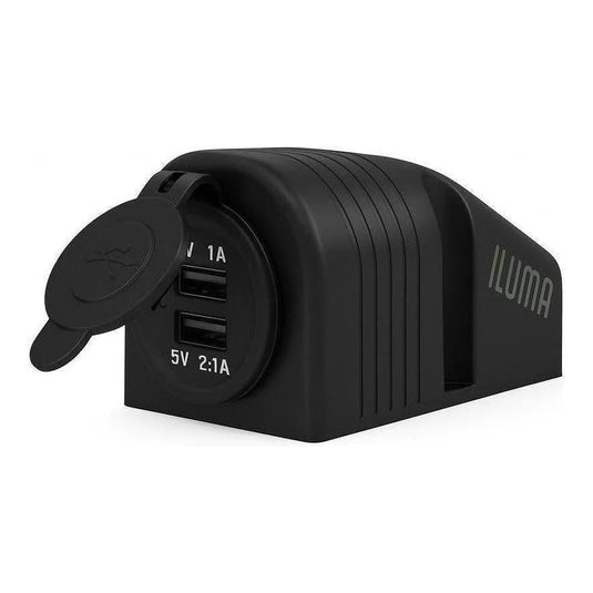 Iluma Dual USB Socket Port Surface Mount Black