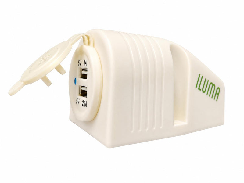 Load image into Gallery viewer, Iluma Dual USB Socket Port Surface Mount White
