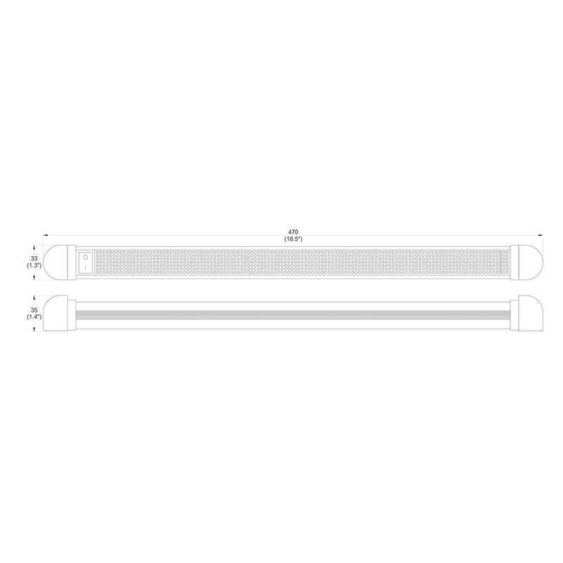 Load image into Gallery viewer, Iluma LED 18.50" 470mm 12 - 28v Interior Swivel Light With On/Off Switch Silver
