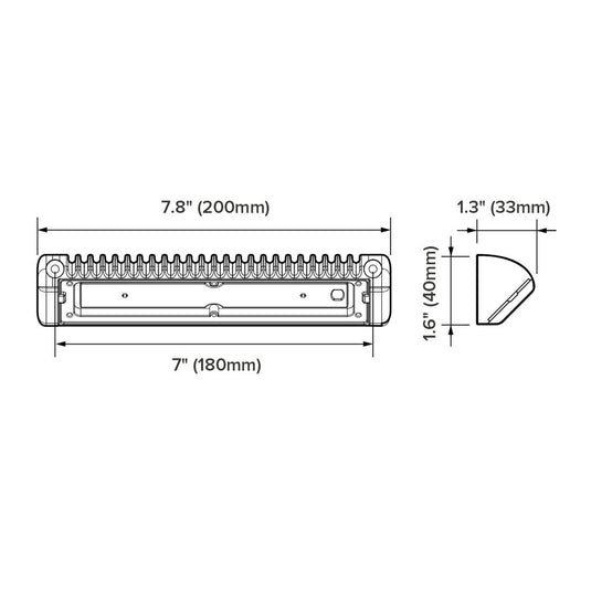 Iluma LED 8" 200mm Awning Amber/White Bug Light IP67 Black