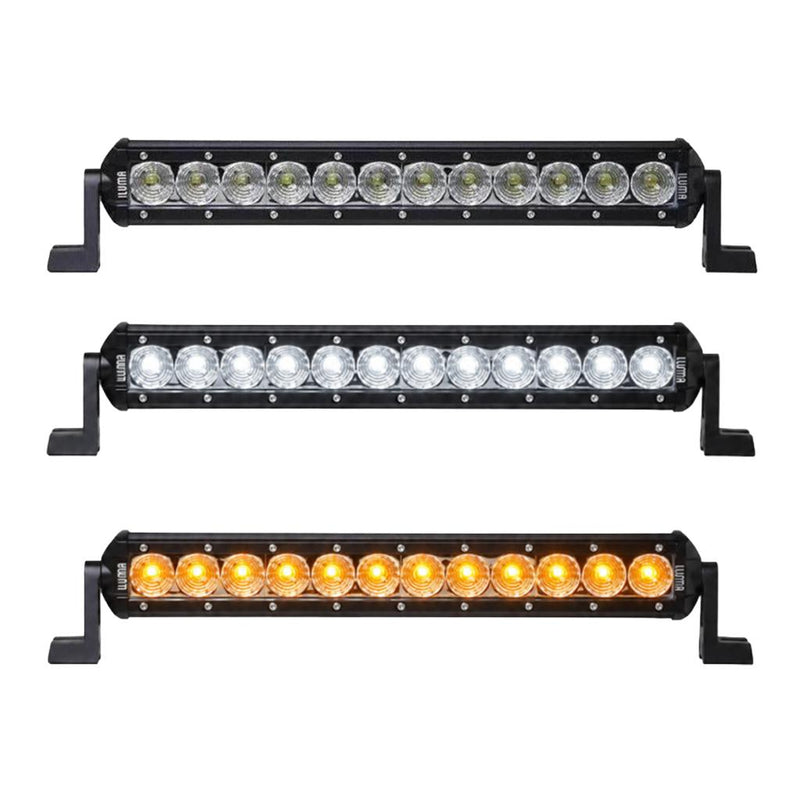 Load image into Gallery viewer, Iluma Light Bar 3W Cree 12 LED Amber/White Bug Light 14" 354mm Length Flood Beam Black
