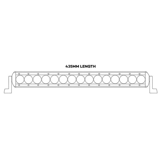 Iluma Light Bar 3W Cree 15 LED 17" 435mm Length Flood Beam Black
