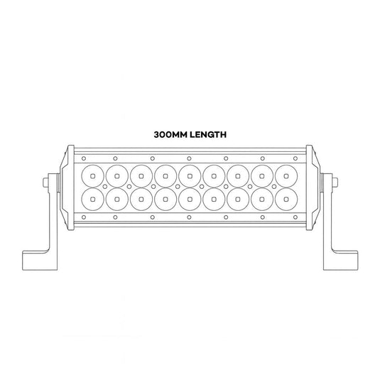 Iluma Light Bar Double Row 3W Cree 24 LED 11.8" 300mm Length Flood Beam Black