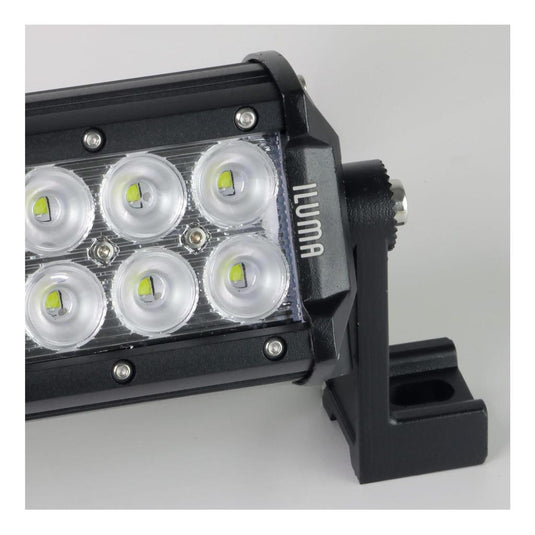 Iluma Light Bar Double Row 3W Cree 6 LED 3.8" 96mm Length Flood Beam Black