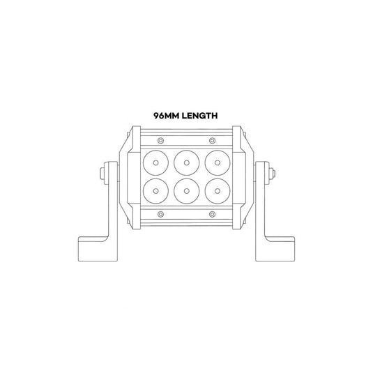 Iluma Light Bar Double Row 3W Cree 6 LED 3.8" 96mm Length Flood Beam Black