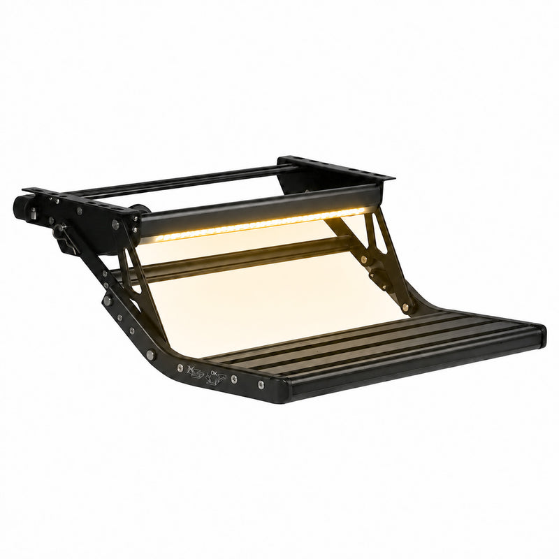 Load image into Gallery viewer, Iluma Single Electric Aluminium Step Inc Amber LED Light Black
