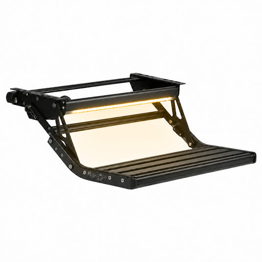 Iluma Single Electric Aluminium Step Inc Amber LED Light Black